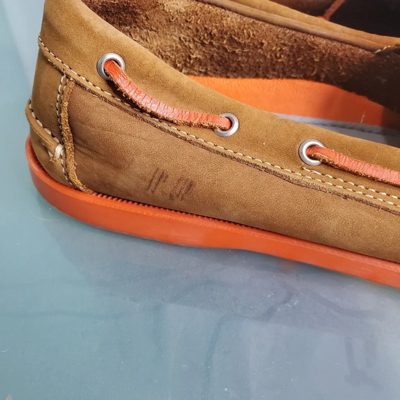 Tesori Womens Brown/Orange Leather Boat Shoes Sz 8.5M "W01812" - Picture 6 of 10